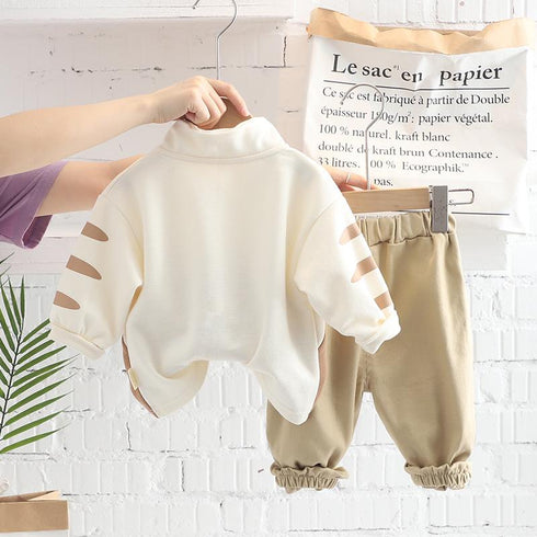 Spring and Autumn Boys Long Sleeve Set Two-Piece Set